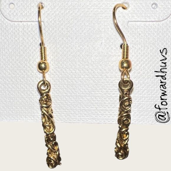 Bundle Sale 3 for $15 | Hand Crafted Gold-Tone Ornate Filigree Earrings - Picture 1 of 7